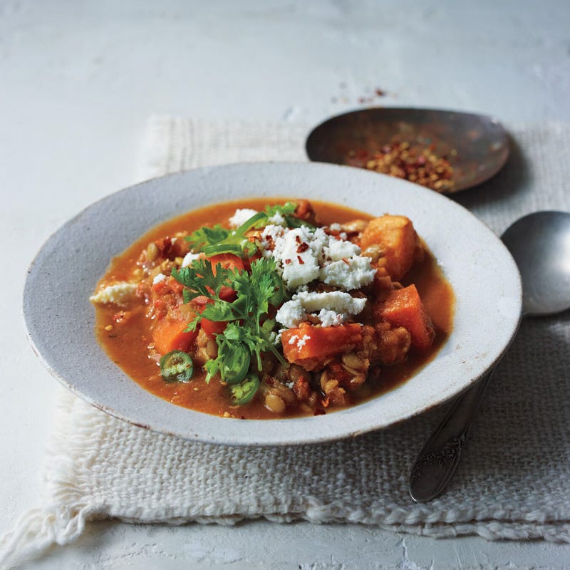 Lentil and roasted-vegetable soup