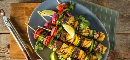 Brochettes de bœuf à l'ananas