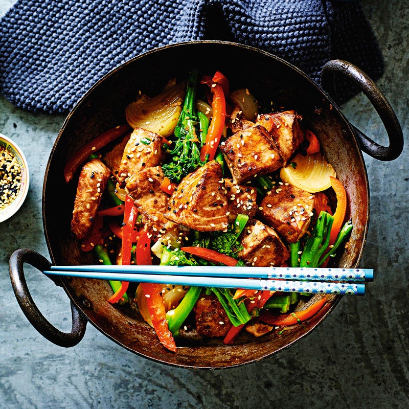 Japanischer Sesamlachs mit Gemüse