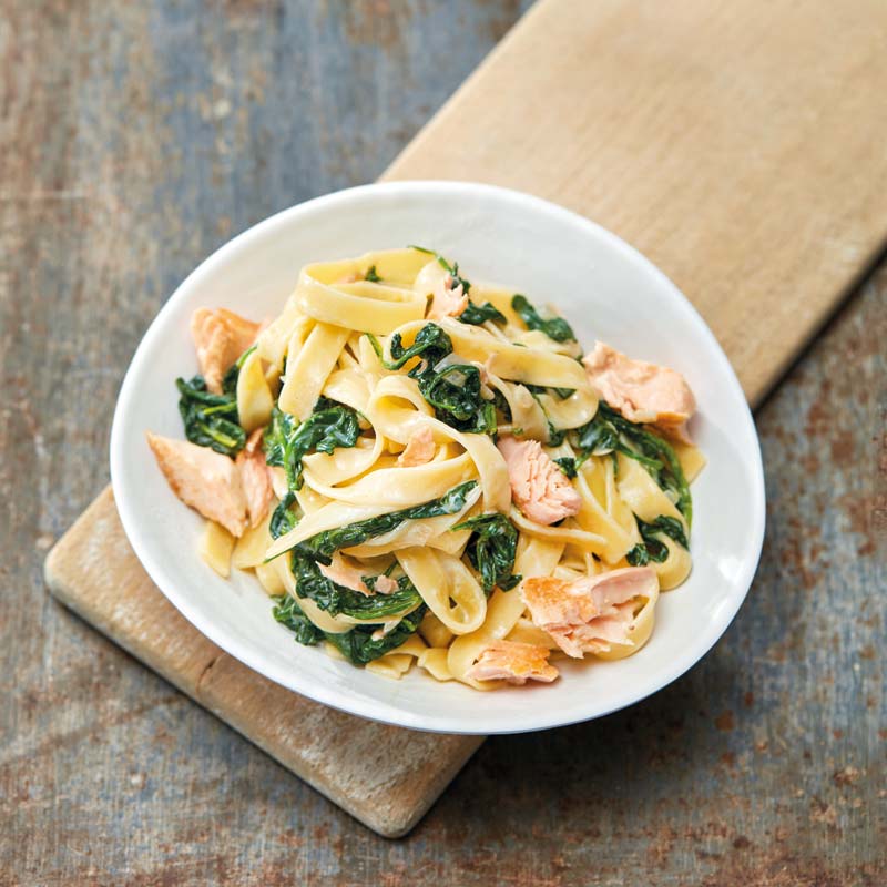 ViktVäktarna - Tagliatelle med lax och spenat
