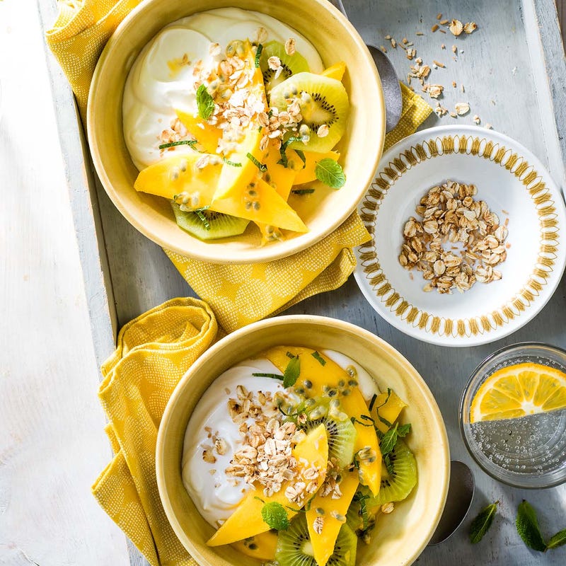 Photo of Tropical fruit salad with oats & yogurt by WW