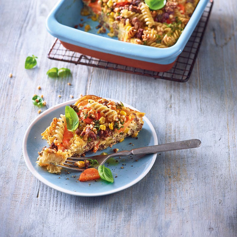 Bunter Gemüseauflauf mit Vollkorn-Fusilli