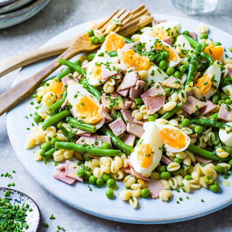 Photo of Green bean, pasta, ham & egg salad by WW