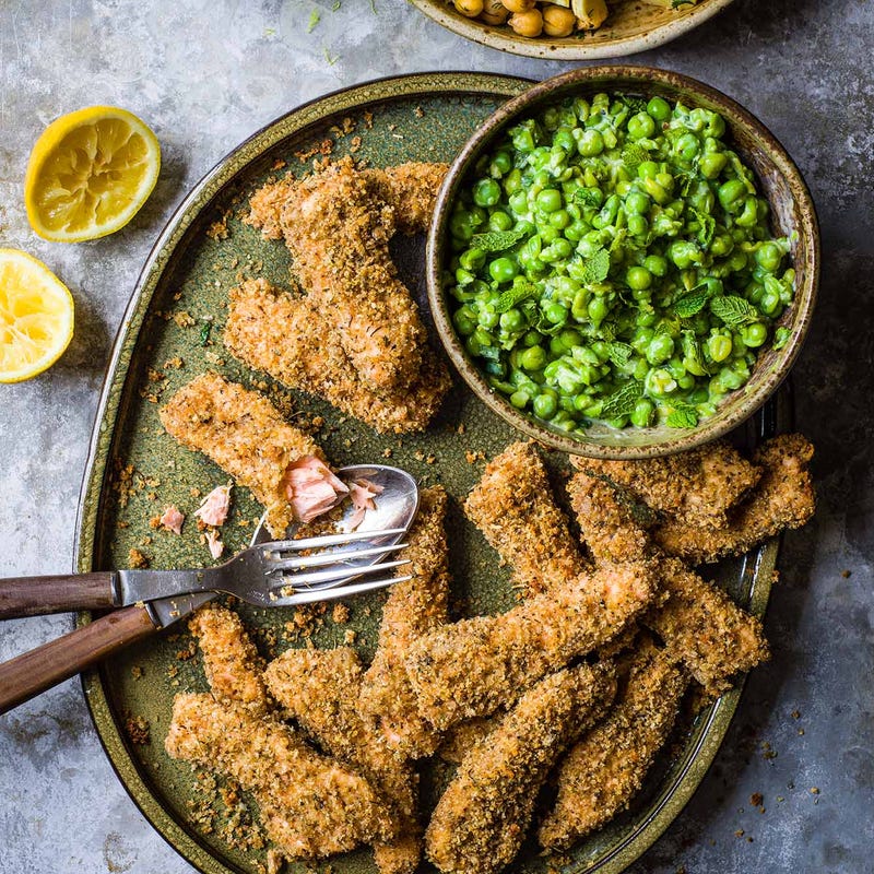 Photo of Salmon fish fingers with crushed peas by WW