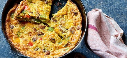 Mushroom and Pepper Frittata with Tomato and Basil