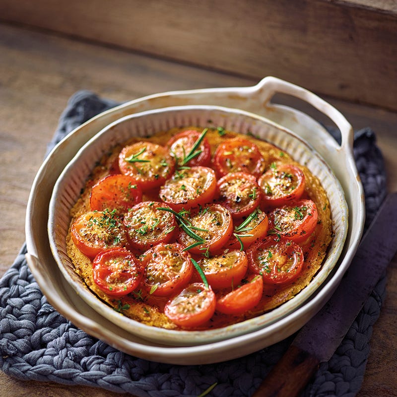 Aromatische tomatenquiche met tofu