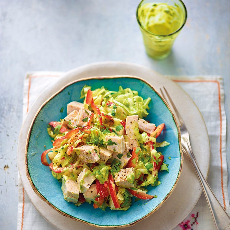 Kipsalade met honing-mosterddressing