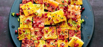Citrus salad with pomegranate and pink peppercorns