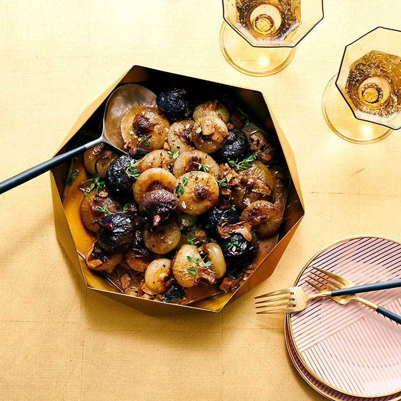 Porcini-braised onions