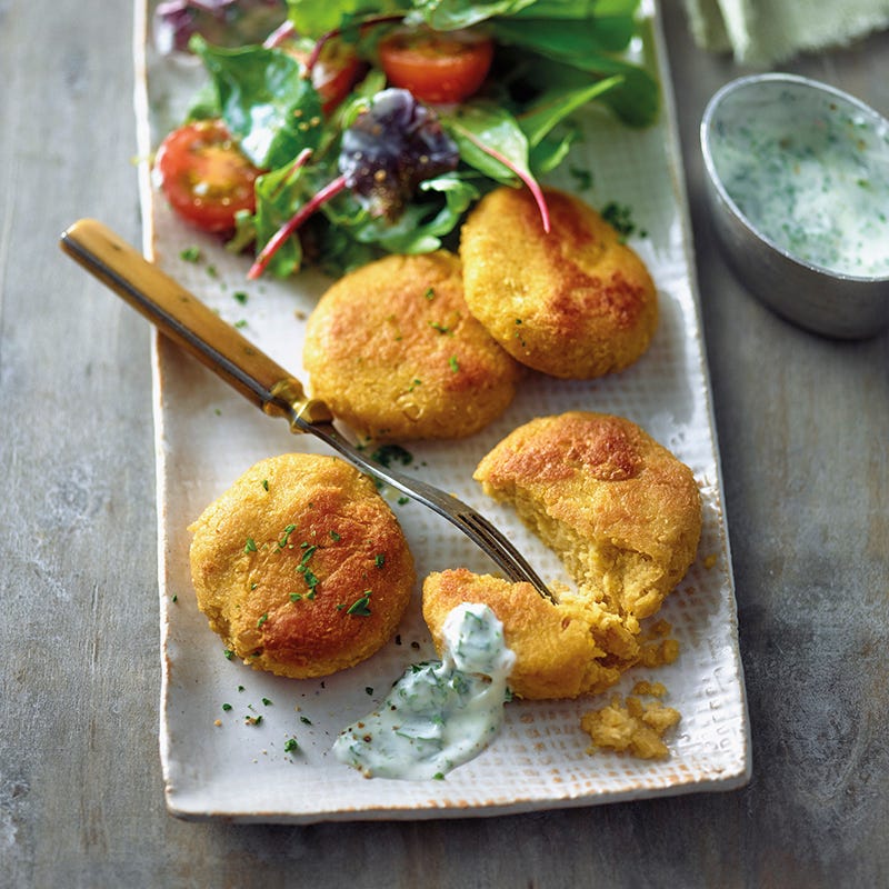 Falafel met salade en yoghurtdressing