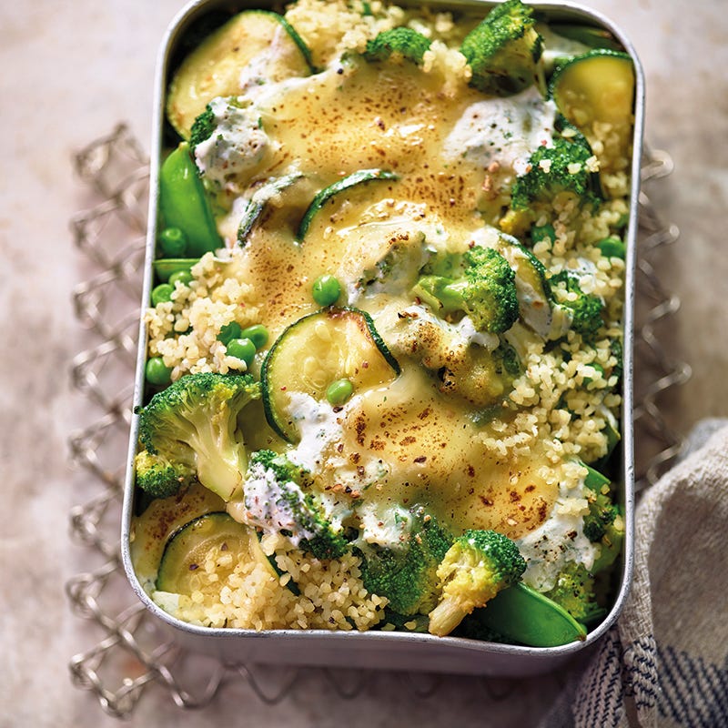 Groene bulgurgratin