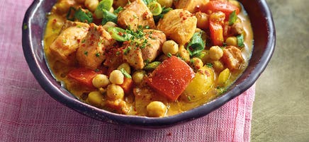 Kichererbsencurry mit Lachs