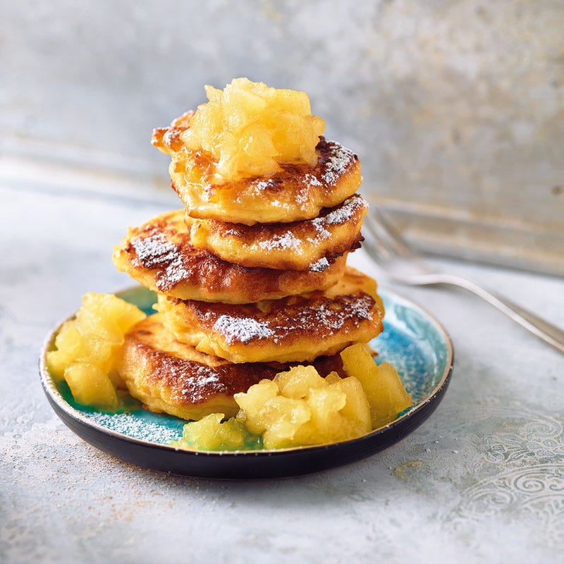 Quarkkeulchen mit Apfelkompott