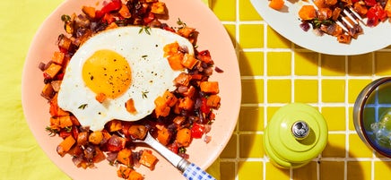 Sweet potato breakfast hash with eggs