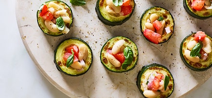 White bean bruschetta bites