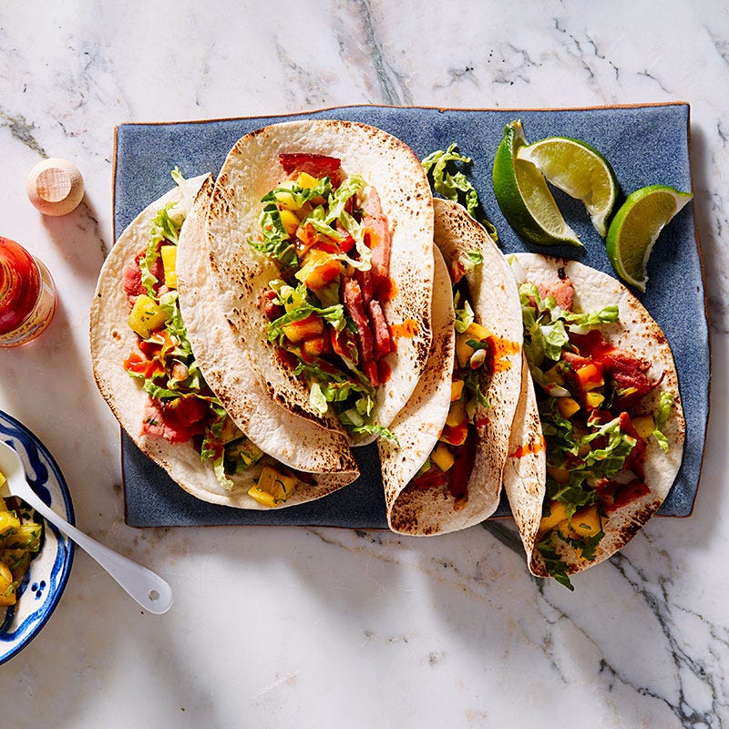 Photo of Ham tacos with mango-pineapple salsa by WW