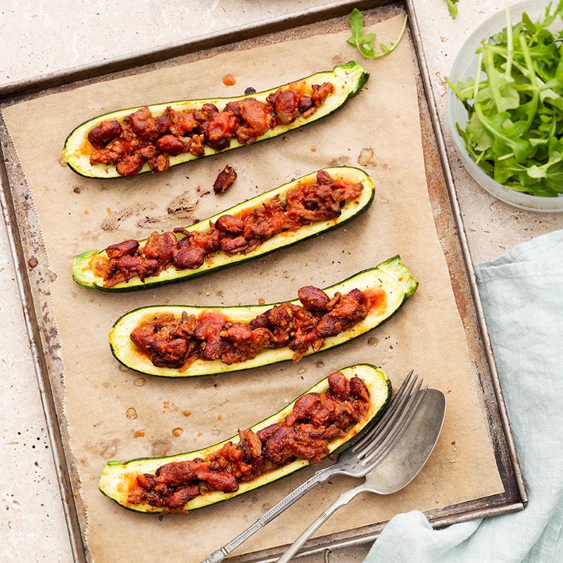 Courgettes farcies à la mexicaine