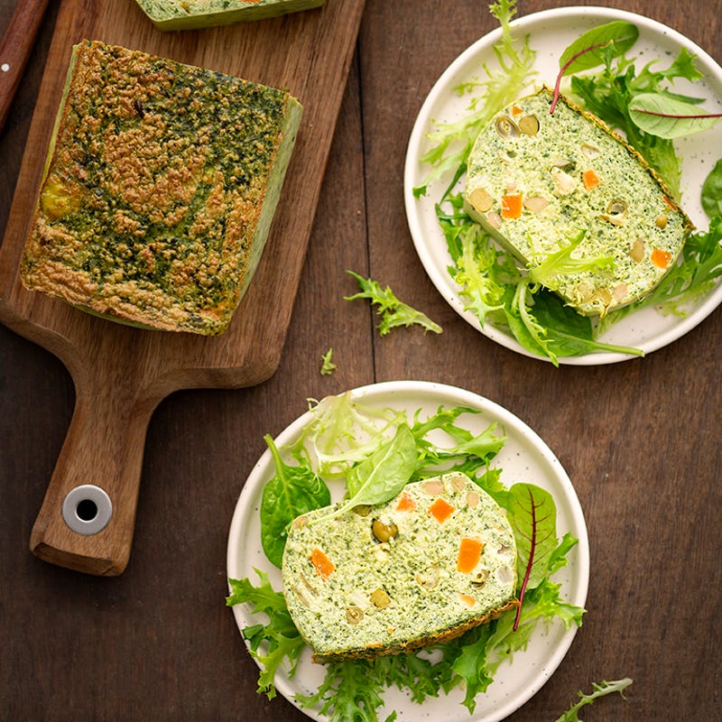 Flan d'épinards à la macédoine