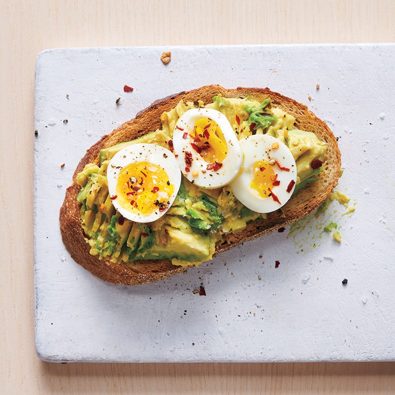 Smashed avocado and egg toast
