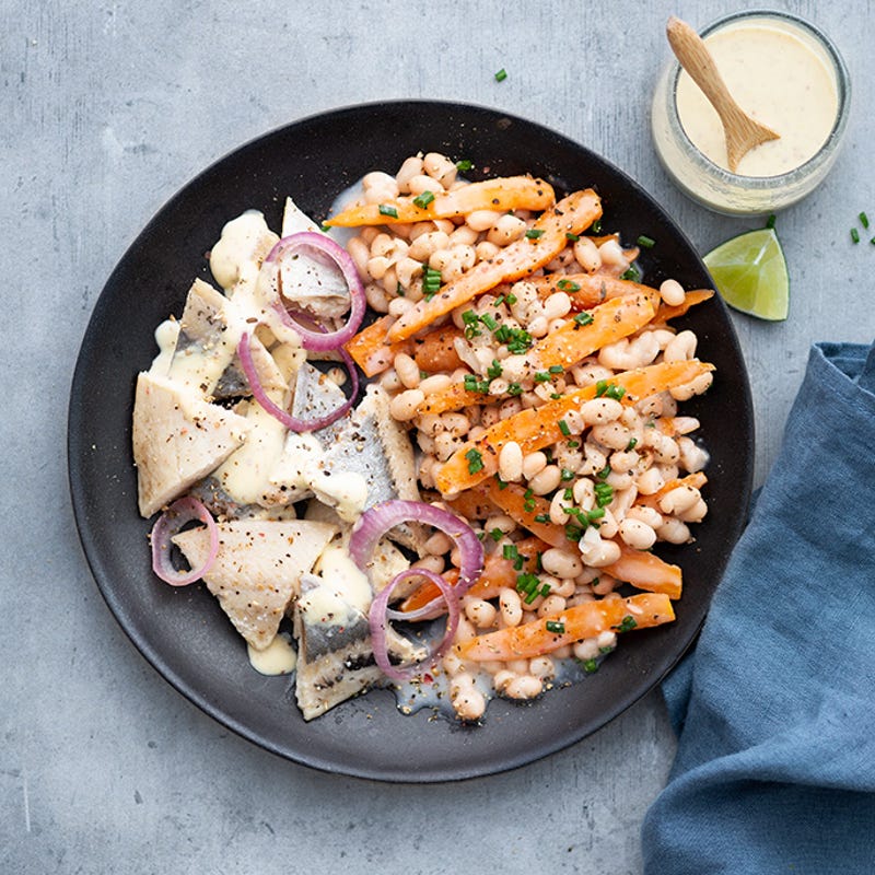 Duo de légumes au hareng fumé
