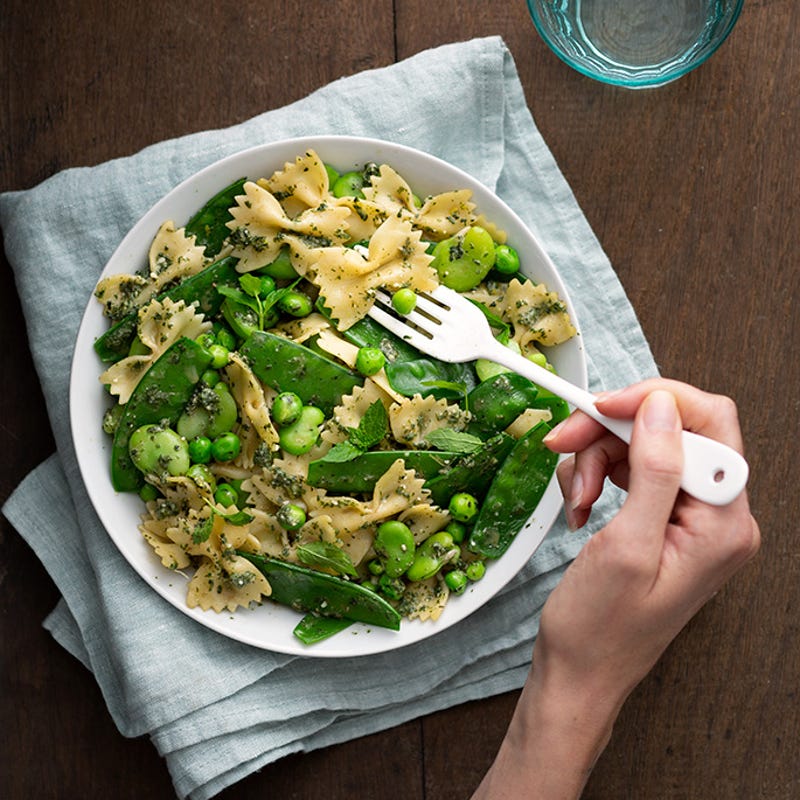 Farfalles au pesto de menthe