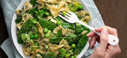 Farfalles au pesto de menthe