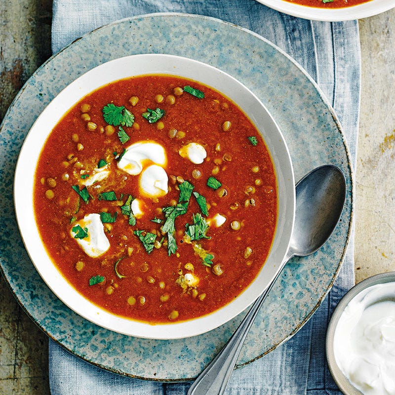 Scharfe Karotten-Linsen-Suppe