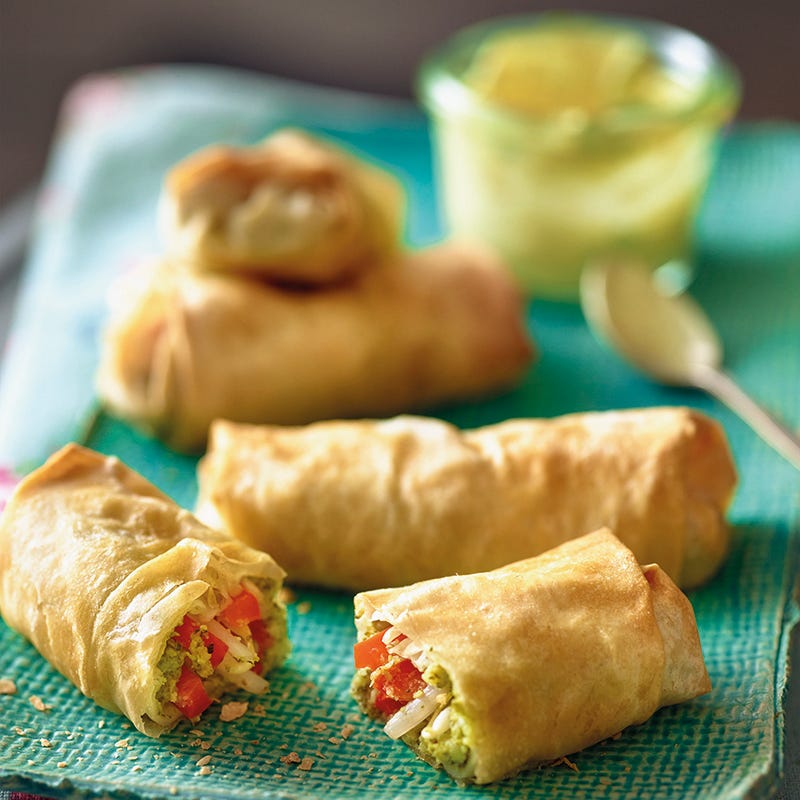 Groenterolletjes met filodeeg