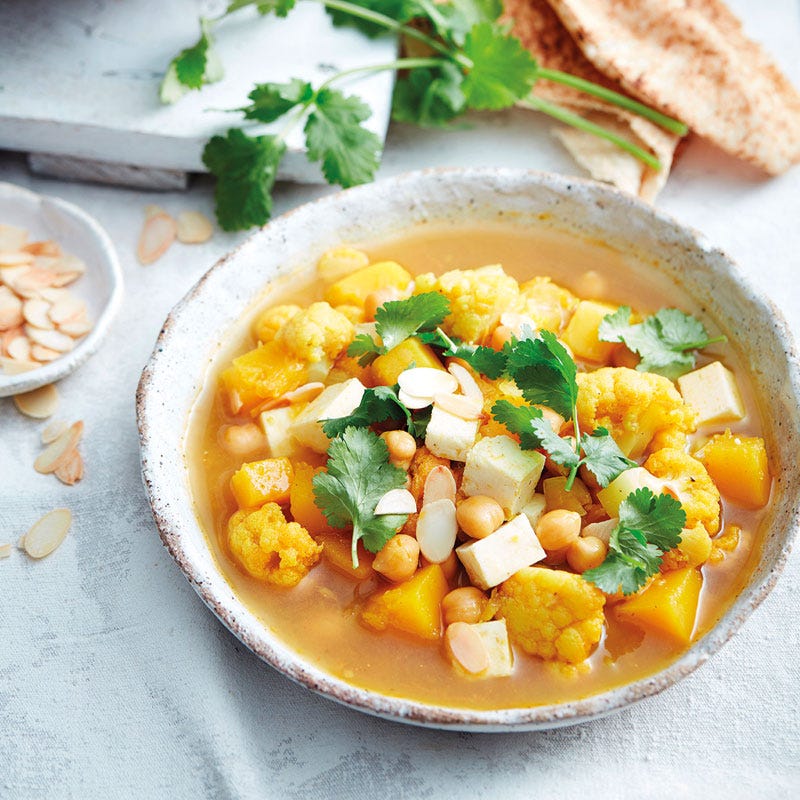 Curry-Gemüse-Suppe mit Kichererbsen