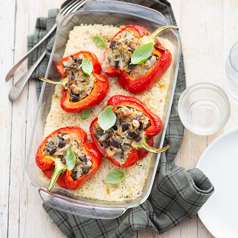 Poivron au thon sur lit de riz