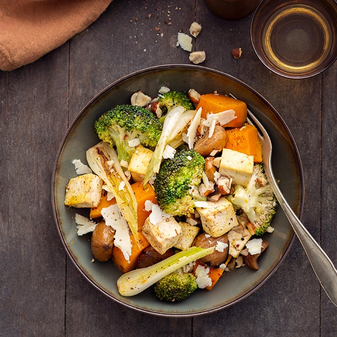 Wok aux châtaignes et noisettes