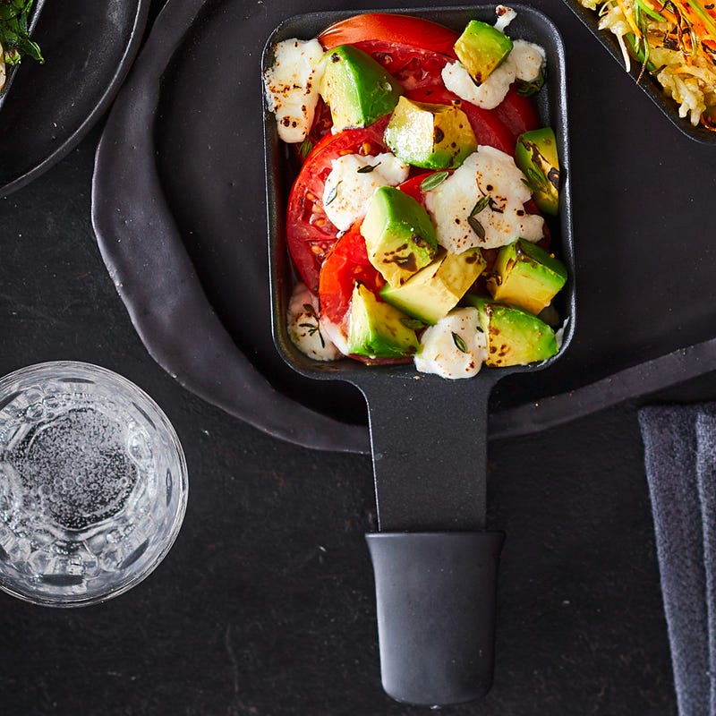 Avocado-Ziegenfrischkäse-Raclette