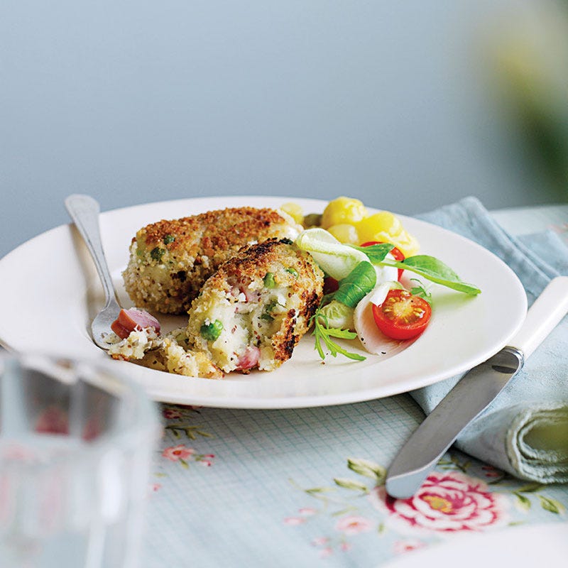 Schinken-Erbsen-Kroketten