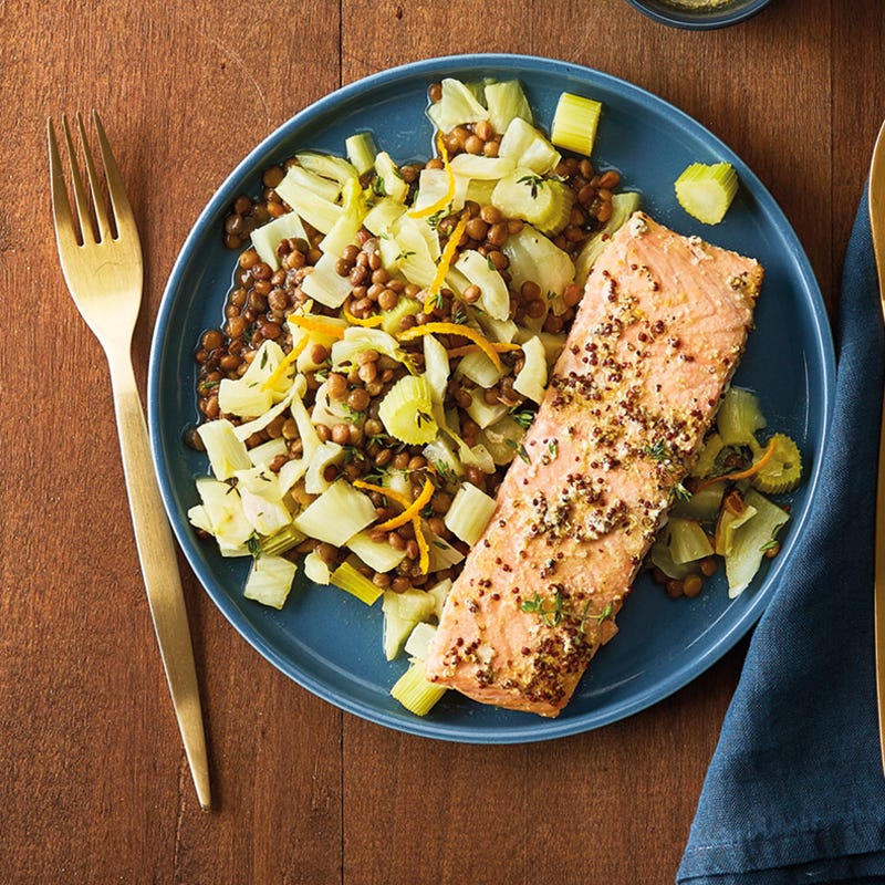 Lachsfilet mit Fenchel und Orange