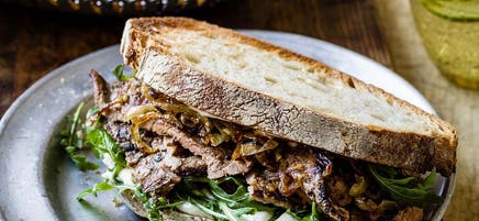 Steak & caramelised onion sandwiches