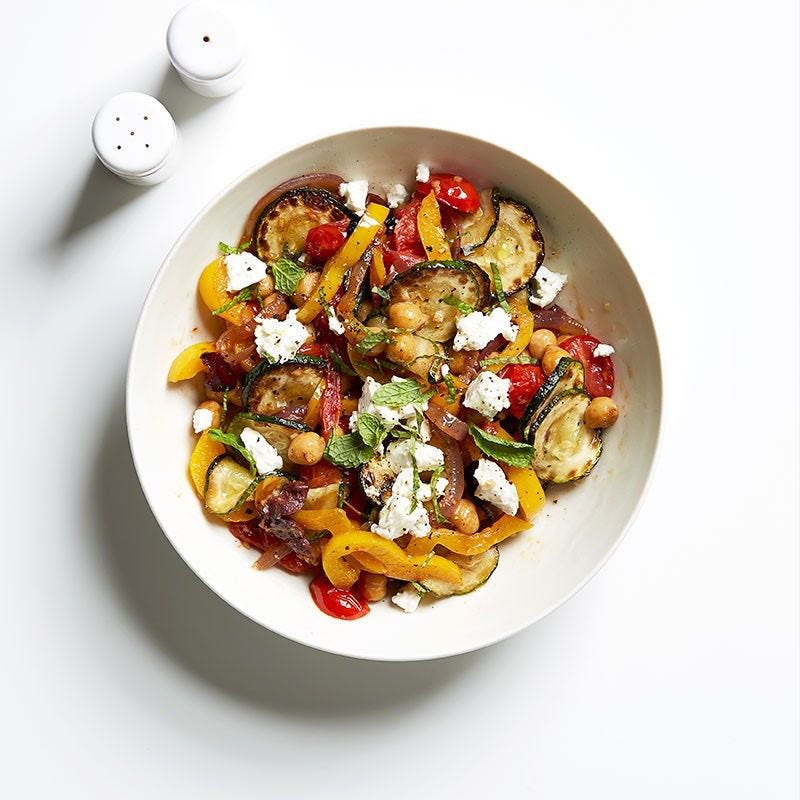Photo of Chickpea and zucchini sauté with mint and feta by WW