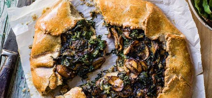 Spinach & mushroom galette