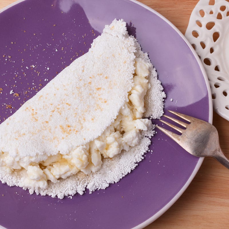 Galette de manioc au cottage cheese et au miel