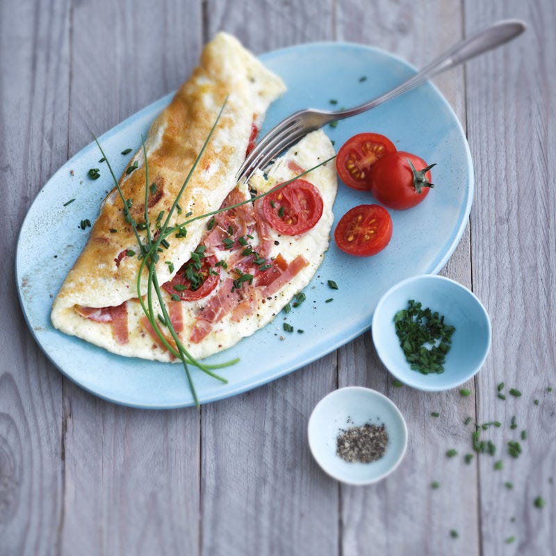 Omelette copieuse au jambon