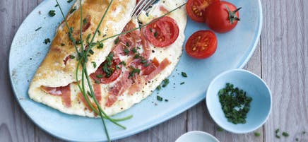 Omelette copieuse au jambon