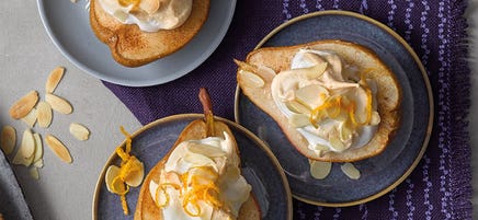 Poire farcie à la meringue