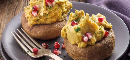 Ofenchampignons mit Kichererbsenfüllung
