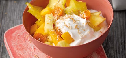 Séré à la noix de coco et aux fruits exotiques