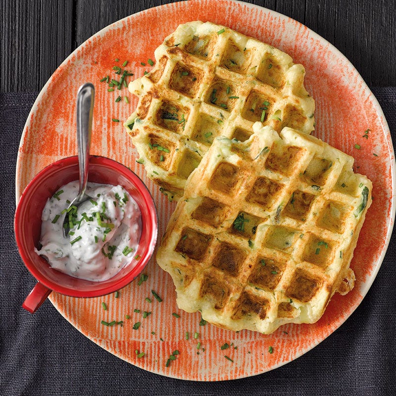 Herzhafte Quarkwaffeln mit Blumenkohl