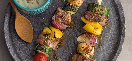 Brochettes multicolores et aïoli