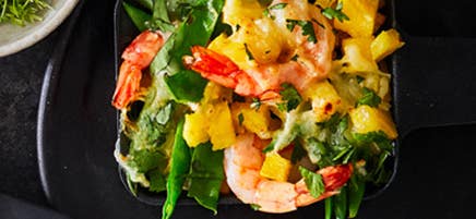 Raclette mit Riesencrevetten und Kefen