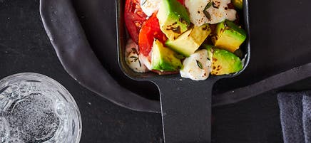 Avocado-Ziegenfrischkäse-Raclette