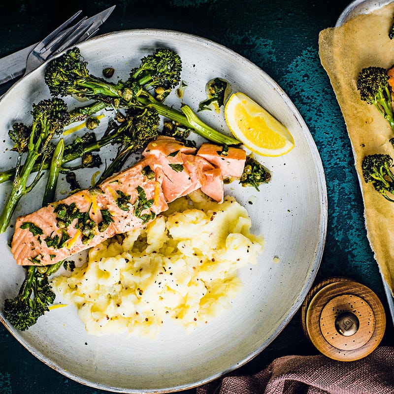 Photo of Baked salmon with parsley & caper sauce by WW