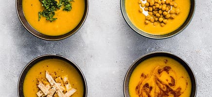 Carrot, swede & red lentil soup