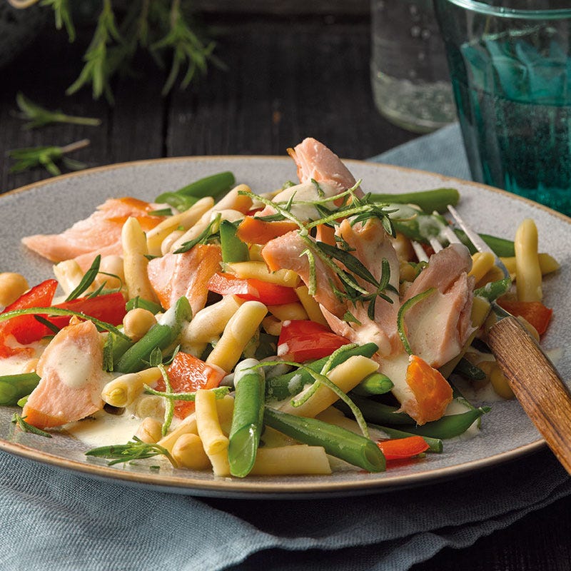 Bohnen-Lachs-Pfanne